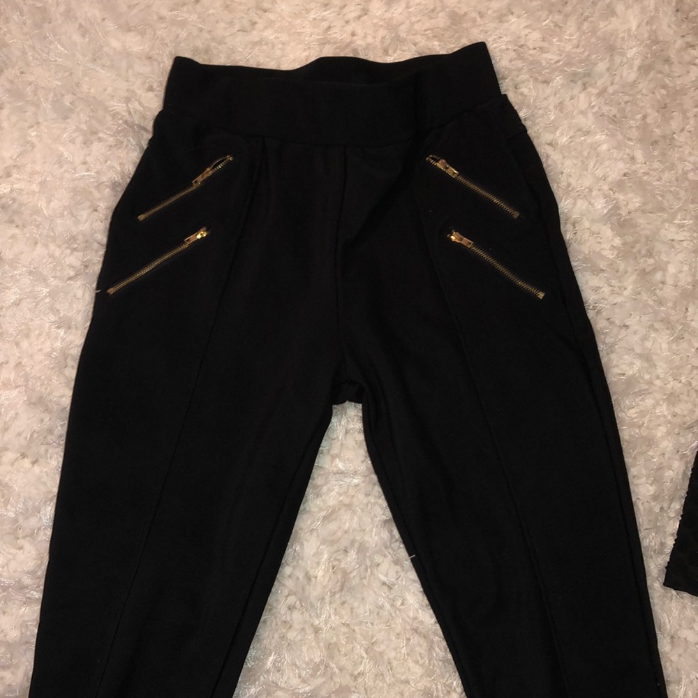 Black fitted pants thick nice material